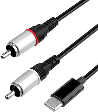 BRIEFCEC USB C To RCA Audio Cable 1m Type C To RCA Cable Stereo Phono Red White Y Splitter Adapter Cable
