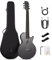 Enya Nova Go SP1 Acoustic Electric Beginner Guitar Set Carbon Fibre Black with Smart AcousticPlus Pickup Charging Cable Audio Cable Gig Bag for Children Adults School Home Travel