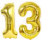 D2D | Party Balloon Zahl 13 XXL in Gold - Größe: 100 cm - Folienballons - Zahlenballons - Geburtstagdeko - Helium Ballons