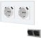 BSEED Enchufe de pared con puertos USB(tipo C y tipo A 2,1 A total),Blanco Doble Schuko Enchufe con clips,16A 250V Enchufe de pared con 2 x cargadores USB y Tipo C adecuado para Smartphone MP3 Tablet