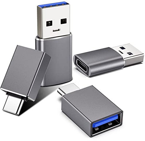 USB C Adapter 4 Stück, USB auf USB C 3.2 Adapter (2 Pack) & USB C auf USB Adapter (2 Pack), USB Type C Adapter Kompatibel mit iPhone Samsung Galaxy Google PC MacBook Pro Airpods iPad Laptop Tablet