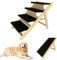 LZQ 2 in 1 Hundetreppe Hunderampe Auto Klappbar für Kleine Hunde und Katzen, Tragbare Hundeleiter Haustiertreppe aus Holz mit Anti-rutsch Teppich für Bett Sofa, bis 80 kg
