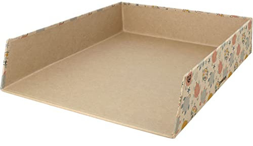 Unipapel | Bandeja Sobremesa para Documentos | Cartón y Papel Kraft | 100% Reciclada | 33,5x24,5x7cm | Uninature Design Tortugas | FSC Recycled 100%