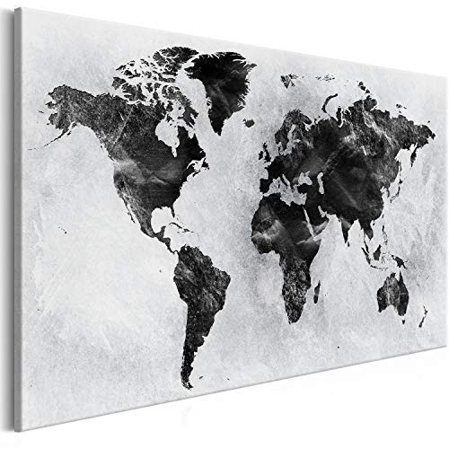 murando Weltkarte Pinnwand & Vlies Leinwand Bild 120x80 cm XXL Bilder mit Kork Rückwand 1 Teilig Kunstdruck Korktafel Korkwand Memoboard Pinboard Wandbilder Landkarte k-A-0408-p-a