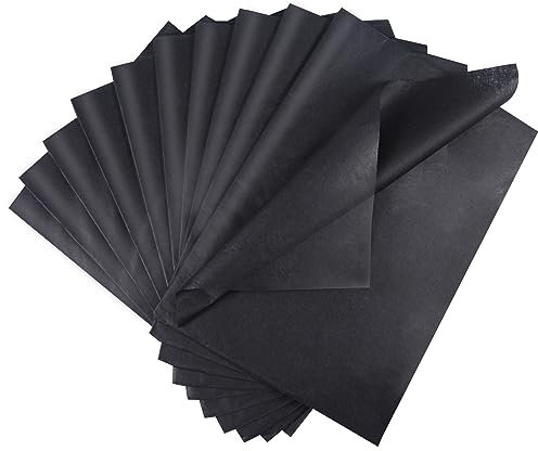 ihaspoko 100 Blatt Schwarz Seidenpapier, 50×35cm Transparentpapier, Geschenkpapier für Handwerk und Geschenkverpackung Dekorativ