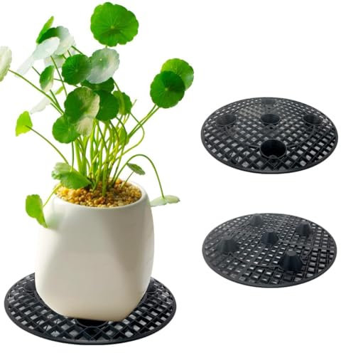 Zeromall Plant Risers for Pots Indoor, Plant Stands, Pack Plant Elevator for Prevent Rot and Damage on Patio Deck, 11.8 inch Big Heavy Duty Plastic Plant Stands (2Pcs)