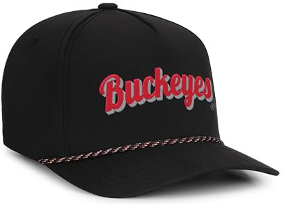 Pacific Headwear Unisex-Erwachsene Ohio State Weekender Braid Cap, Schwarz/Schwarz/Rot, Einheitsgröße