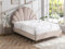 Vente-unique-Lit Coquillage 140 x 190 cm - Velours - Beige - LIVAYA