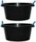 M1SS (Set of 2)- 70L Black Heavy Duty Plasterer Mixing Cement Muck Water TUB/Bucket Storage Bucket with Rope Handles