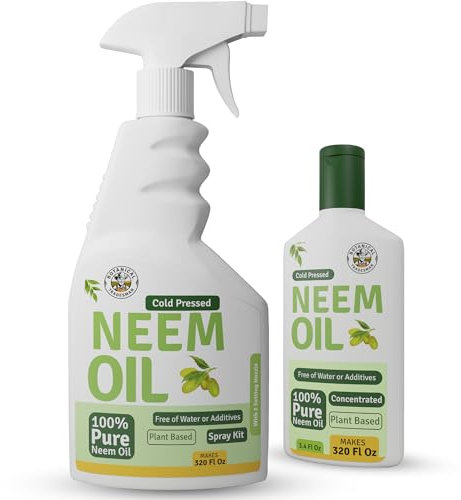 Neem Oil Spray for Plants-Kit Makes 320 fl oz -100% Pure Cold Pressed
