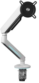 One For All Universeller Gaming Monitorarm für 21-45 Zoll–VESA 75/100 mm – Höhenverstellung – Neigen(80°), Schwenken(180°) und Drehen(360°) – Max. Gewicht – 14 kg pro Bildschirm – Weiss (DM8120)