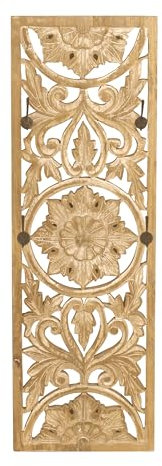 Dynamic24 Garderobenpaneel Lakadee Mangoholz Haken Wandgarderobe Flur Garderobe Wandpaneel