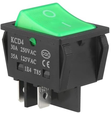 Compatible/Replacement Green Power Switch Turn On/Off Button Spare Electronics Premium Quality Suitable for Numatic 'Henry' Hoover Hetty James George Rocker Style Vacuum Cleaner & More