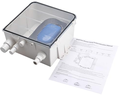 NovelBee 750 GPH Boat Marine Shower Sump Pump Drain System Kit,12V Multiple Inlet Ports Built-in Automatic Bilge Pump