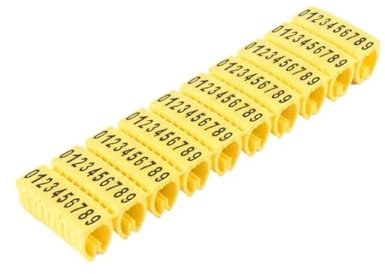 GSCLZ NuméRo De Fil Lot de 100/150 marqueurs de câbles Jaunes de Type C for câbles réseau de 2 à 8 mm Tube De Marqueur De CâBle(M-1AS(2.5mm) 100PCS)