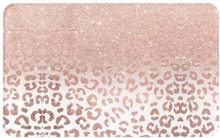 Tappetino in flanella con paillettes oro rosa 50,8 x 80 cm