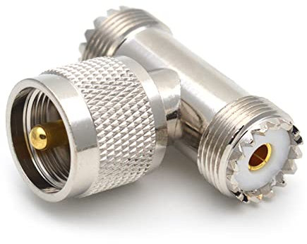 Illkjasfc 1er-Pack PL-259 UHF-Stecker UHF-Stecker PL259 auf UHF-Buchse SO239 Adapter Koaxialstecker UHF T-Form
