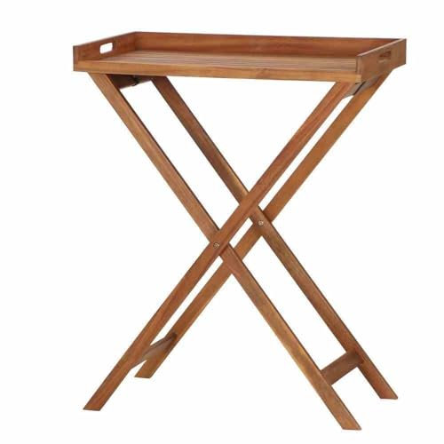 möbelando Tabletttisch >MINERA< in Natur geölt, Akazienholz - 45x99,5x80cm (BxHxT)