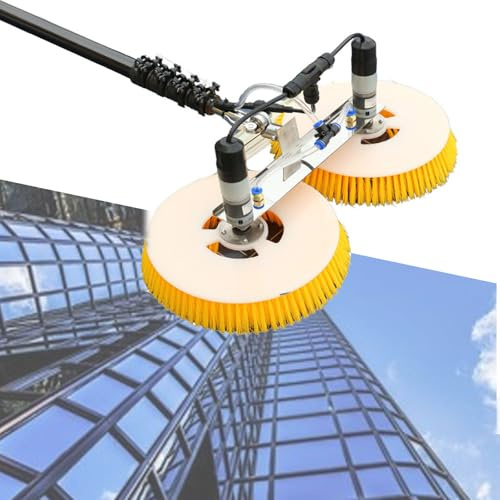 MIRRSSET 240W Solar Panel Cleaner, 70cm Rotating Double Brush Head Solar Panel Cleaning Tool, 4-8H Working Hours Photovoltaic Panel Cleaning Brush, 5-9M Telescopic Length,8m