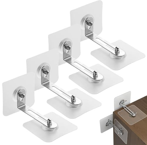 Supporto da parete trasparente anti-ribaltamento per armadio, supporto di fissaggio per mobili multiuso, senza foratura, supporto per scarpiera, supporto per telaio letto, supporto per mobili da