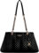 GUESS Damen Anning Shoulder Satchel Umhängetasche, Schwarz