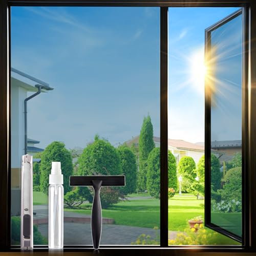 Lifetree Spiegelfolie Fensterfolie Bickdicht Sichtschutz von außen, 44,5x400cm, Sonnenschutzfolie mit UV-Schutz und Hitzeschutz, selbstklebend, ideal für Wohnzimmer und Büro, Silber