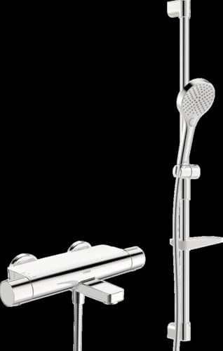 Hansa HANSAOPTIMA miscelatore per vasca e doccia, termostatico, incl. set di barre doccia, cromo, 48372331
