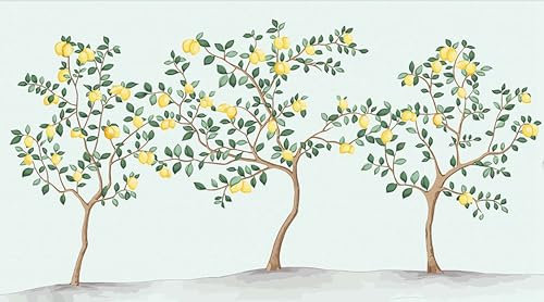 Wall Mural 270X400 Lemon Tree Non-Woven Wallpaper Bedroom for Adults,Photo 3D Wallpaper for Living Room,Non Self-Adhesive Wallpaper Murals for Walls,Decoration Art Photo Wall Sticker
