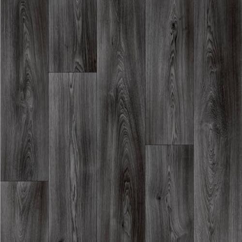 VINYL FLOORING UK Warm Oak 909D Black Wood Effect Anti-Slip Vinyl Flooring For Kitchen, Bathroom, Dining Room, 2.5mm Thick Vinyl Sheet-2m(6'6) X 2m(6'6)-4m²