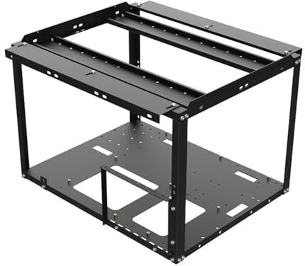 Computerkoffer, PC -Frame -Desktop -Chassis -Stapelregal, Krypto -Münzmingungs -Mining -Zubehör, Open -Air -Design, Easy Setup/Effiziente Kabelverwaltung, L435 * W340 für Computer