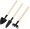 NOPKESV 3 Stück Mini-Gartengeräte-Set - Kleine leichte Harke und Schaufel für Mini-Pflanzen, Sukkulenten, Topfpflanzen, Bonsai Werkzeuge, Gartenarbeit