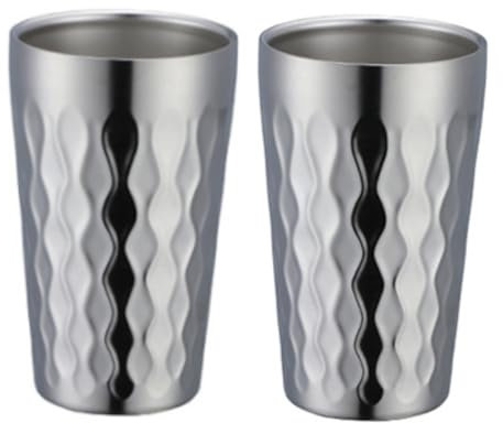 10oz Edelstahl Becher Set, 2 Stück Doppelwandiger Metallbecher, Silber Vakuum Stapelbar Isolierte Tragbare Trinkbecher Unzerbrechliche Gläser, für Zuhause Outdoor Restaurant