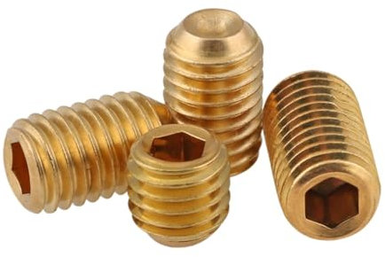 Vis sans tête à six pans creux, 20 pièces, filetage M3 M4 M5 M6, vis sans tête en laiton, vis sans tête à six pans creux(M4,10mm)