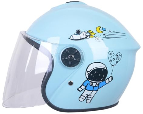 Kinder-Motorradhelm Jethelm Für Jungen Und Mädchen Im Alter Von 3–12 Jahren, Halbhelme Sturzhelm ECE 22.06 Zertifiziert, Kinder-Rollerhelm A,50-57cm