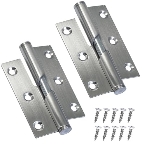 Selyse 75mm Edelstahl Türscharniere mit Hebefunktion, für Innen- und Außentüren, stabil und rostbeständig, 1 Paar, geeignet für Holz-, Fenster- und Schranktüren (rechts)