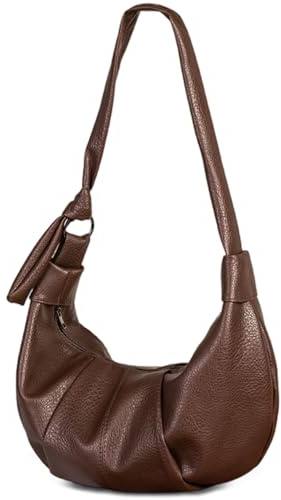 Mabecol Umhängetasche Damen Mittelgroß, Hobo Shopper Tasche PU-Leder | Crossbody Tasche Mit Verstellbarem Schultergurt, Elegante Handtasche Für Arbeit, Reisen, Einkaufen Und Freizeit