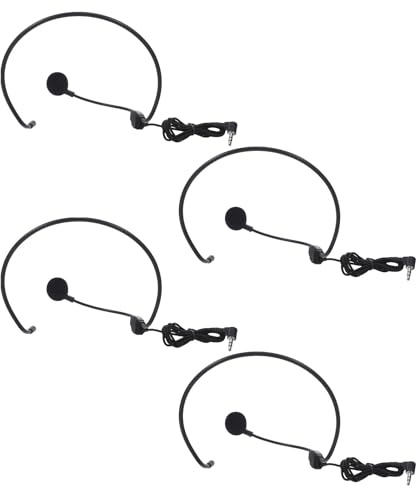 Alipis 4 Casques Filaires Supra-Auriculaires avec Micro Omnidirectionnel Noir, Arceau Réglable, de Bruit, Haut-Parleur pour Ordinateur, Casque Micro pour Chant, Enseignement et Diffusion
