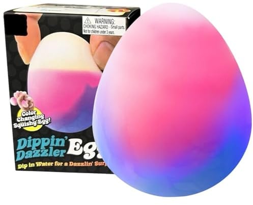 Colour Change Egg, Sensory Squeeze Egg, Engaging Colour Reveal, Smooth Squeezable Form, Playful Water-Activated Pattern, Fun Easter Sensory Play (A)