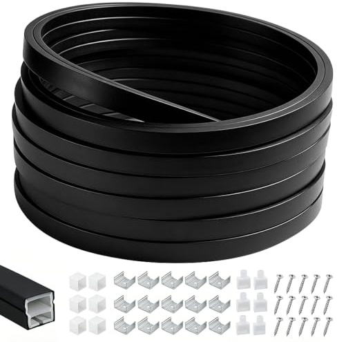 6m LED Profil Schwarz, LED Schiene & LED Diffusor aus Silikon mit Zubehör | Flexibel, IP67 wasserdicht, zuschneidbar, homogene Lichtverteilung, einfache Montage, staubgeschützt, 12x12mm