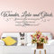 Wandaro W3403 Wandtattoo Spruch Glaube an Wunder Liebe Glück I schwarz 90 x 28 cm I Wohnzimmer Aufkleber Wandsticker Schlafzimmer Wandaufkleber