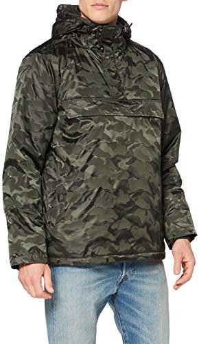 Urban Classics Herren Jacke Padded Camo Pull Over Jacket TB1802, Gr. Small, Grün (Darkolive 551)