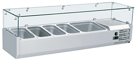 ZORRO - Aufsatzkühlvitrine Kühl Aufsatzvitrine Kühltisch Aufsatz für Pizzakühltisch Saladette 1400/380 mm