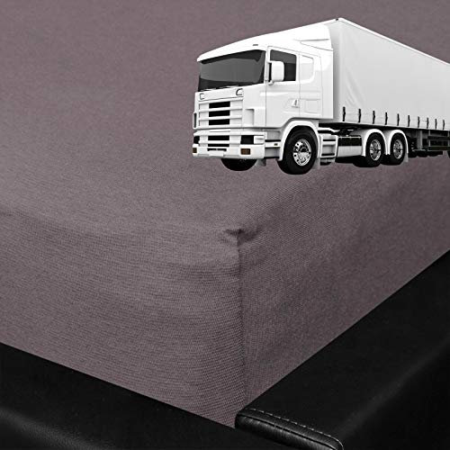 G BETTWARENSHOP Spannbettlaken für LKW Truck Matratzen mit Rundumgummi 60x220 cm Graphit