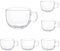 Maredash Transparente Kaffeetassen aus Glas, 473 ml, mit Griff, Jumbo-Tassen, 6 Stück
