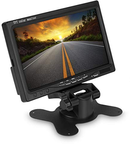 17,8 cm 7 pollici TFT LCD video monitor digitale con ventosa per auto auto telecamera retromarcia sistema di retromarcia con due ingressi video 12 V nero