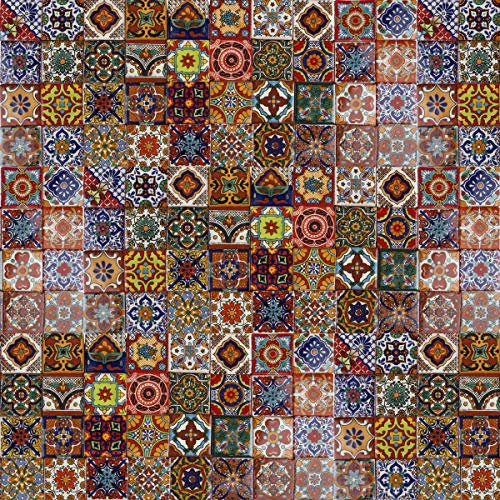 Cerames Piastrelle Mosaico Messicane Caliente – 120 ceramiche mattonelle messicane decorative per bagno, doccia, scale, parete posteriore della cucina | Tessere mosaico ceramica 5x5 cm