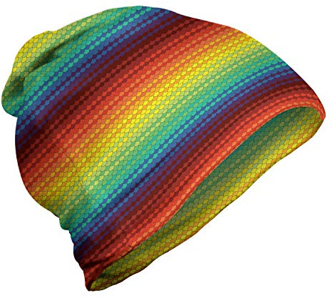 ABAKUHAUS Fiesta Unisex Beanie, Bunte Regenbogen-Skala, Wandern im Freien, Mehrfarbig