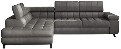 Mirjan24 Ecksofa Kaspro, Eckcouch mit Schlaffunktion und Bettkasten, Polstersofa, Couch, L-Form Sofa Wohnlandschaft, Polsterecke, Polstergarnitur, Bettsofa (Magic Velvet 2217, Seite: Links)