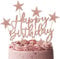iZoeL 2 Set Oro Champagne Compleanno Torta Topper, Buon Compleanno Stella Decorazione Della Torta per Ragazza, Donne Feste di Compleanno