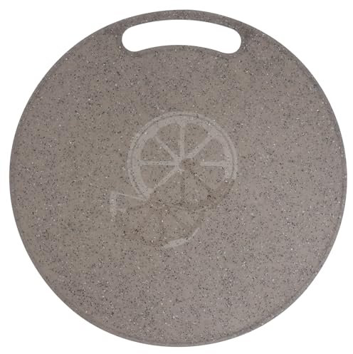 Cabilock Ustensiles de cuisine - Planche à découper réversible en marbre granit gris - Avec poignée antidérapante et non poreuse - Planche à découper S